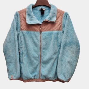 The North Face Fleece Jacket Girls XL 18 Blue Gray Full Zip Casual Outdoor